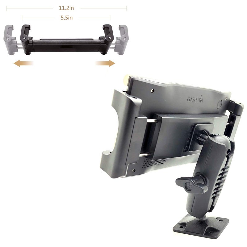 LycoGear Heavy Duty Tablet GPS Smartphone AMPS Drill Base Dash ELD Mount for Truck Van Commercial Vehicle Semi Fleet Limo (Holder fit all Tablets & Phones iPhone) - Image 3